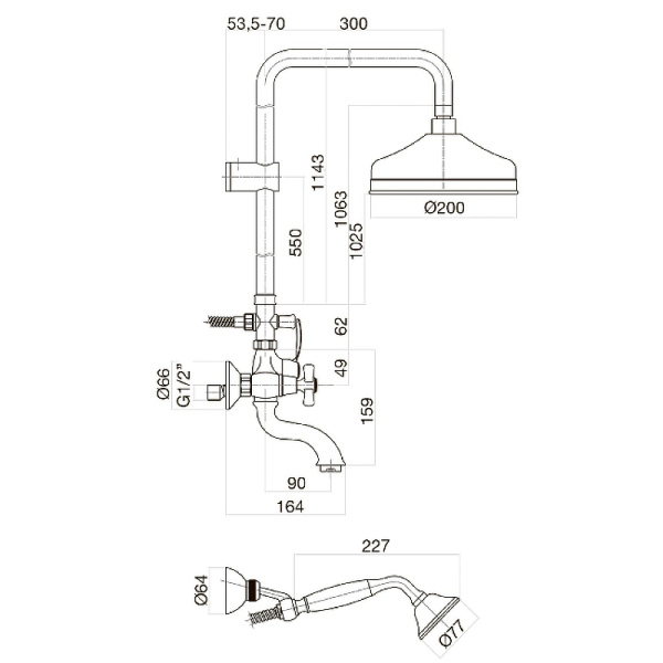 Душевая система Webert Armony AM721208015 Хром фото