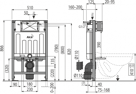 Инсталляция для унитаза AlcaPlast AM101/850 фото
