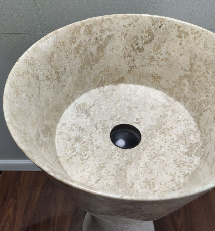 Раковина напольная из мрамора Cream MN-01362 (40*40*90) фото