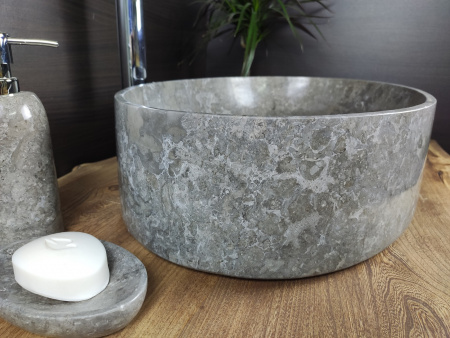 Раковина из мрамора Indo Oval Grey Big OM-00095 фото