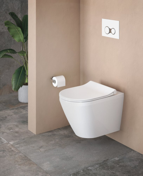 Унитаз комплект с инсталляцией VitrA Integra Round 9856B003-7205 с тонким сиденьем с микролифтом фото