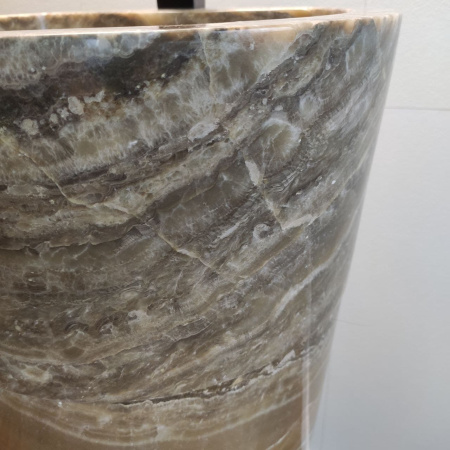 Раковина напольная из оникса Grey ON-01351 (40*40*90) фото