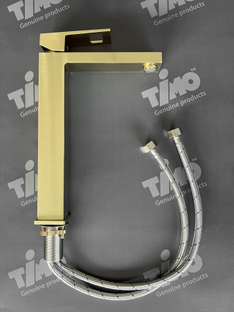 Высокий смеситель для раковины Timo Briana 7111/17F матовое золото фото