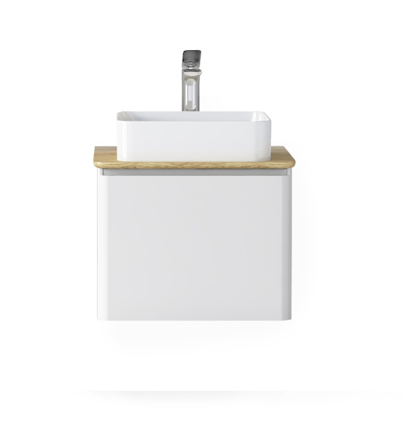 Тумба под раковину Raval Morelle 60 Mrl.01.60/P/W-O/RL белая/охра фото