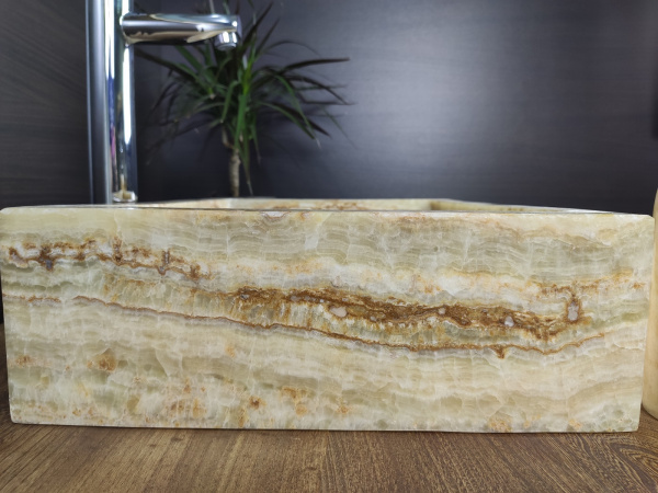 Накладная раковина из оникса Indo Prau Green Kecil OP-00147 фото