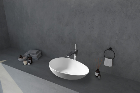 Накладная раковина Abber Stein AS2615 60x36 белая матовая фото