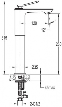 Высокий смеситель для раковины Cezares City CITY-LC-01 фото