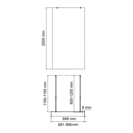 Душевая перегородка WasserKRAFT Vechte 60W39GR-MG матовое стекло, 80 см фото
