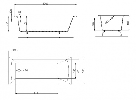 Чугунная ванна OWL 1975 Konung OWLIB191113 170x70 фото