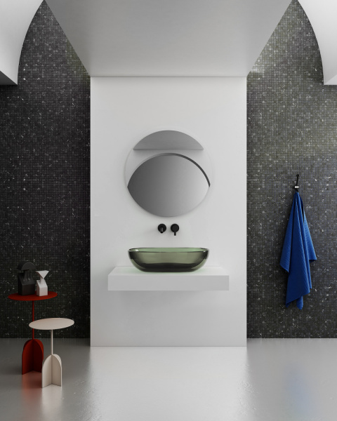 Накладная раковина Abber Kristall AT2805Vesuvian 60x40 оливковая фото