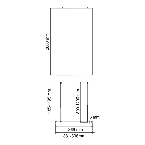 Душевая перегородка WasserKRAFT Vechte 60W39GR-MG матовое стекло, 80 см фото