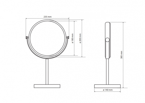 Зеркало косметическое для ванной Bemeta 112201252 фото