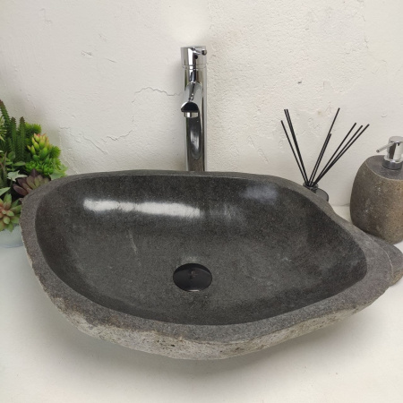 Накладная раковина из речного камня RS01390 (59*46*13) фото