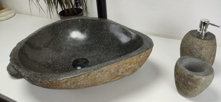 Накладная раковина из речного камня RS0861 (50*42*15) фото