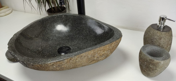 Накладная раковина из речного камня RS0861 (50*42*15) фото