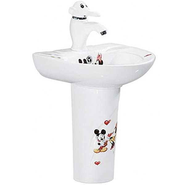 Детская раковина со смесителем SantiLine 36 SL-2115 с рисунком Микки Маус фото