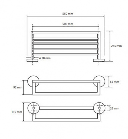 Полка для полотенец Bemeta Dark 104219070 фото