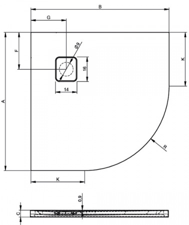 Душевой поддон Riho Basel 451 DC980050000000S 90x90 белый фото
