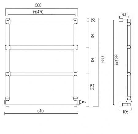 Электрический полотенцесушитель Margaroli Sole 542 бронза фото