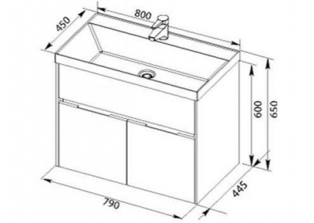 Тумба с раковиной Aquanet Латина 80 00212836 фото
