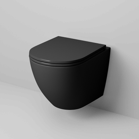 Подвесной унитаз Grossman GR-4457BMS с сиденьем, черный матовый фото