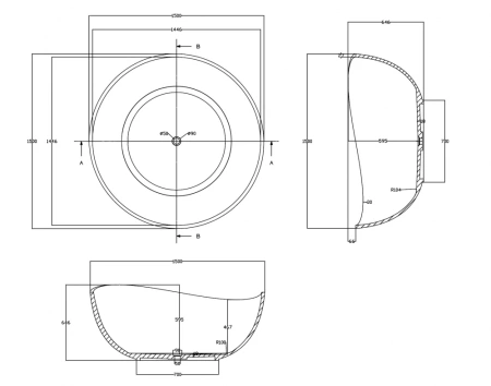 Круглая ванна из полиэфирной смолы Abber Kristall AT9705Koralle 150x150 розовая фото