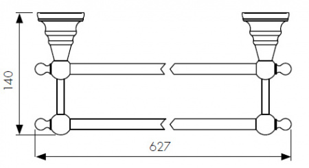 Полотенцедержатель двойной Kaiser Arno Br KH-4208 фото