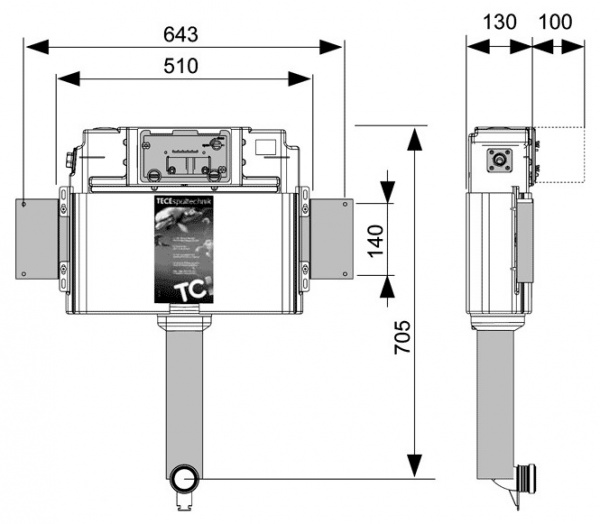 Смывной бачок скрытого монтажа Tece 9041008 фото