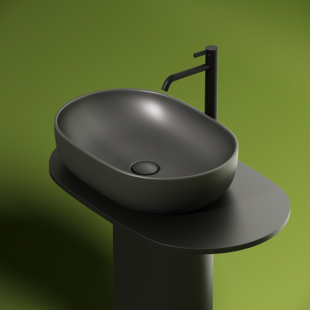 Накладная раковина Ceramica Nova Element CN6047MDH 60x41,5 темный антрацит матовый фото