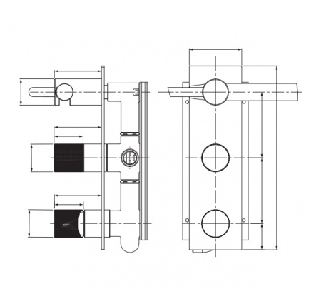 Смеситель для ванны с душем Omnires Contour CT8035/1GLB золото фото