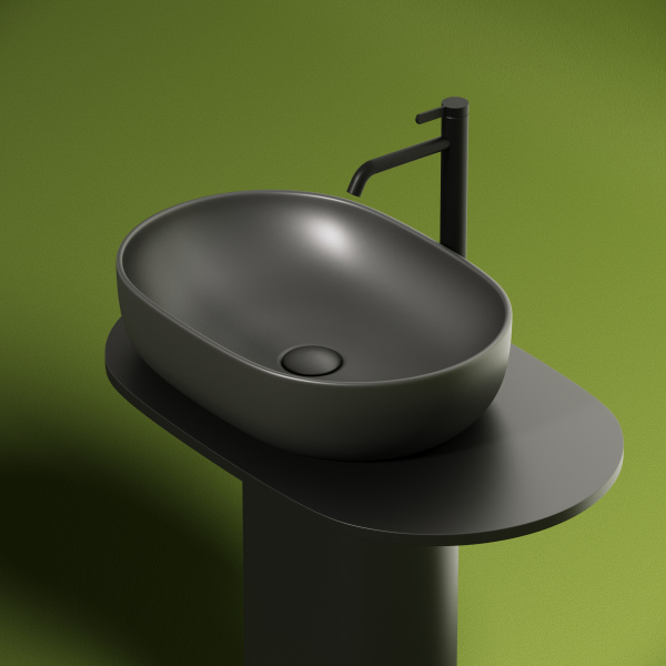 Накладная раковина Ceramica Nova Element CN6047MDH 60x41,5 темный антрацит матовый фото