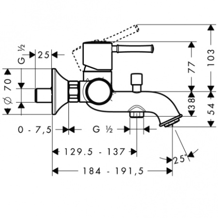 Смеситель для ванны с душем Hansgrohe Talis Classic 14140000 фото