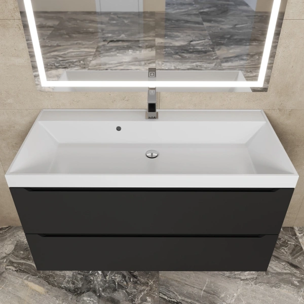 Тумба под раковину Uperwood Tanos 100 291020234 черная матовая фото