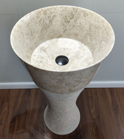 Раковина напольная из мрамора Cream MN-01362 (40*40*90) фото