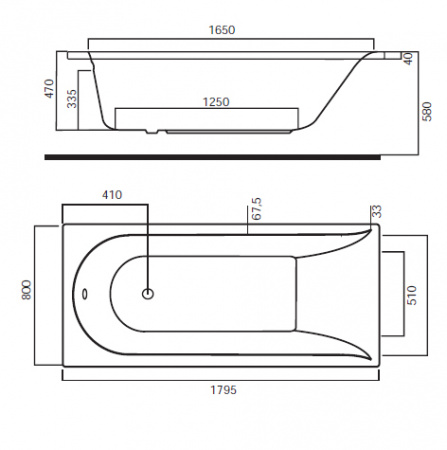 Ванна акриловая Am.Pm Inspire A0 W5AA-180-080W-A 180x80 фото