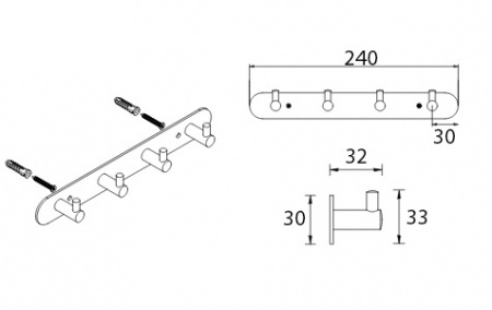 Планка с четырьмя крючками Fixsen Hotel FX-31005-4 фото