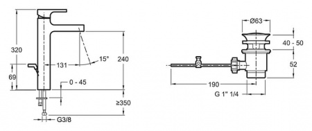 Высокий смеситель для раковины Jacob Delafon Strayt E37329-CP фото