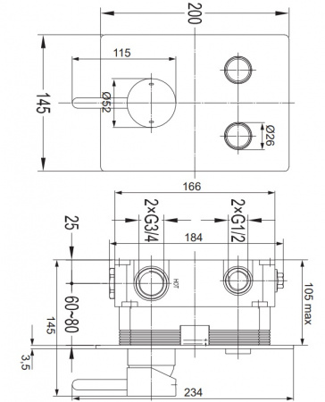 Смеситель для ванны Omnires Y GoClick Y1235GCCR фото