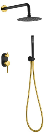 Душевая система скрытого монтажа Boheme Uno 464-BG черная/золото фото