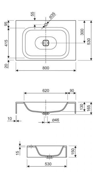 Подвесная раковина Cezares Titan TITAN-800-LVB-SOSPESO фото