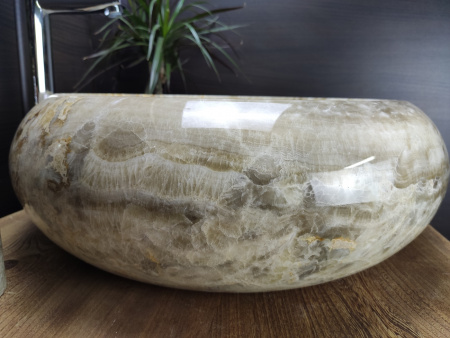 Накладная раковина из оникса Indo Donut Grey Big DO-000170 фото