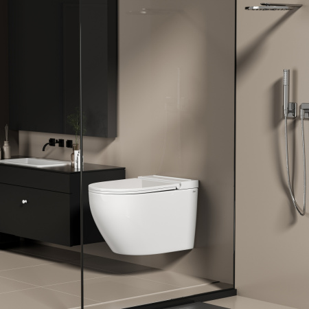 Подвесной унитаз с импульсным смывом Abber Bequem AC1126P фото