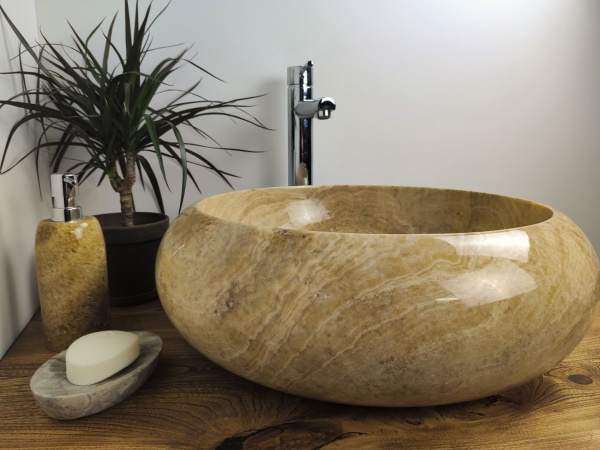 Накладная раковина из оникса Donut Sunset Big DO-000175 (50*50*17см) фото