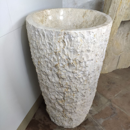 Раковина напольная из мрамора Cream MN-01500 (43*43*90) фото