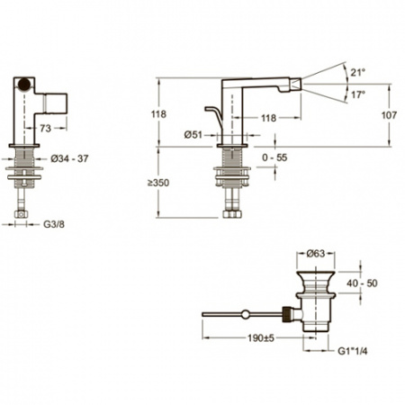 Смеситель для биде Jacob Delafon Composed E73075-CP фото