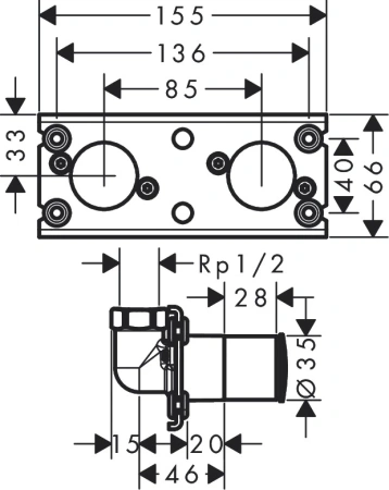 Скрытая часть Hansgrohe Rainfinity Showerpipe 26840180 фото