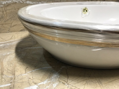 Раковина CeramaLux Lux Classic 2150G золото фото