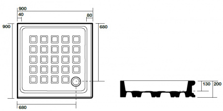 Поддон для душа Kerasan Retro 1338bi 90х90 фото