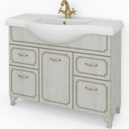 Тумба под раковину Kaksa Патина 004493 105 см бежевый с золотом фото