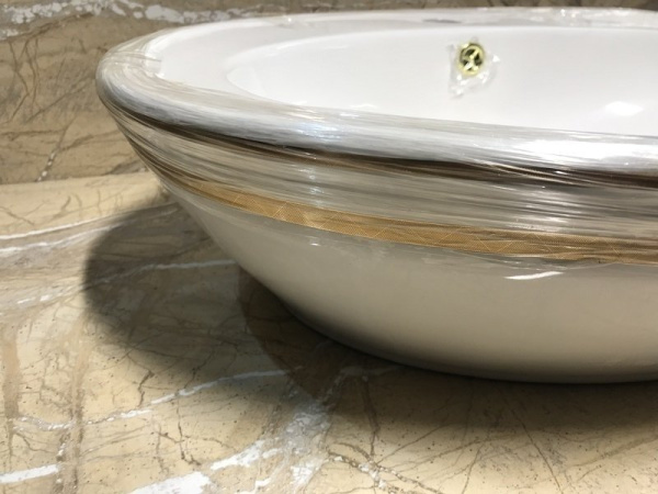 Раковина CeramaLux Lux Classic 2150G золото фото